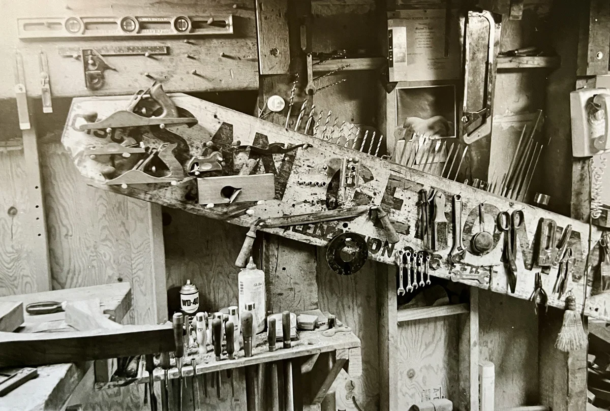 Michael Bock working on a piece