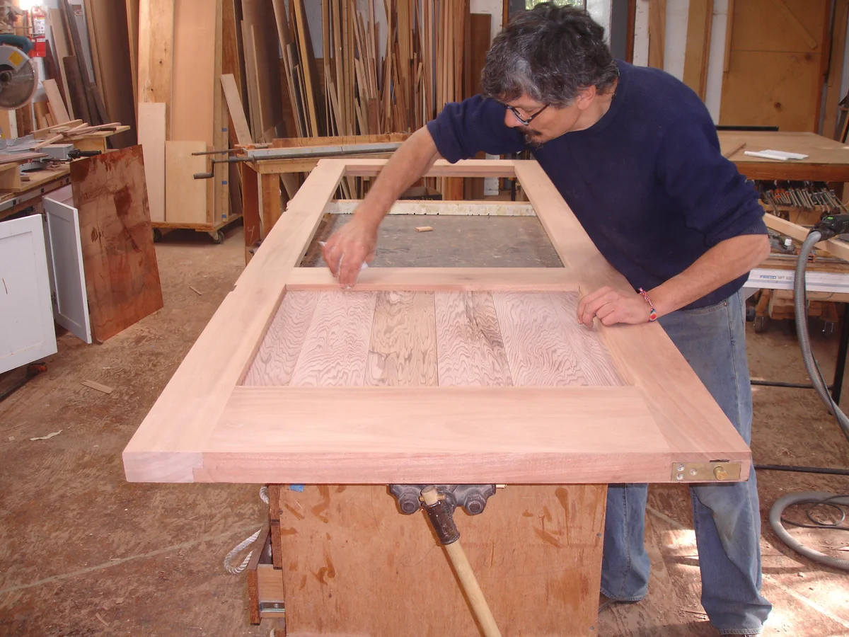 Michael Bock working on a piece