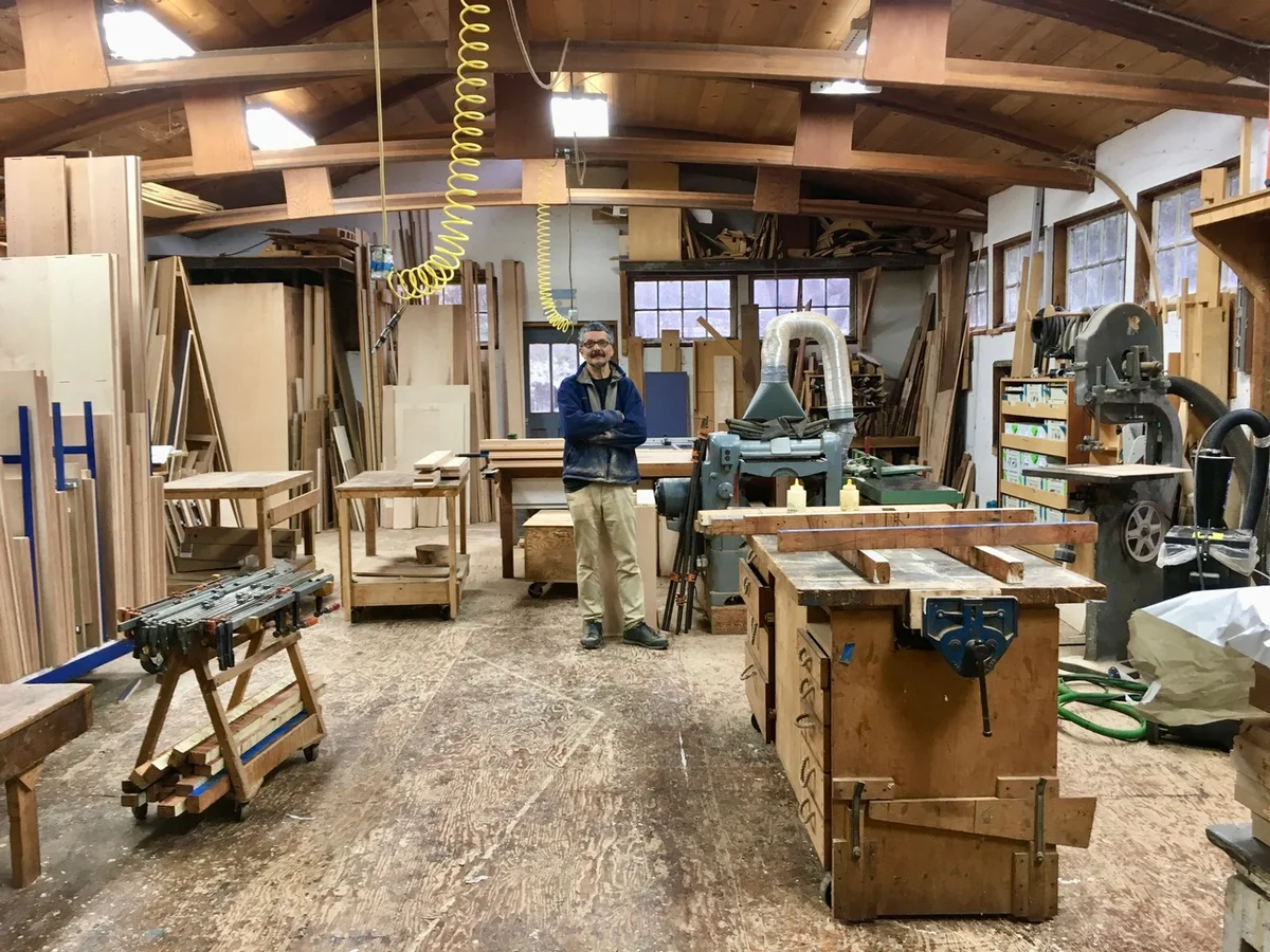 Michael Bock in his workshop