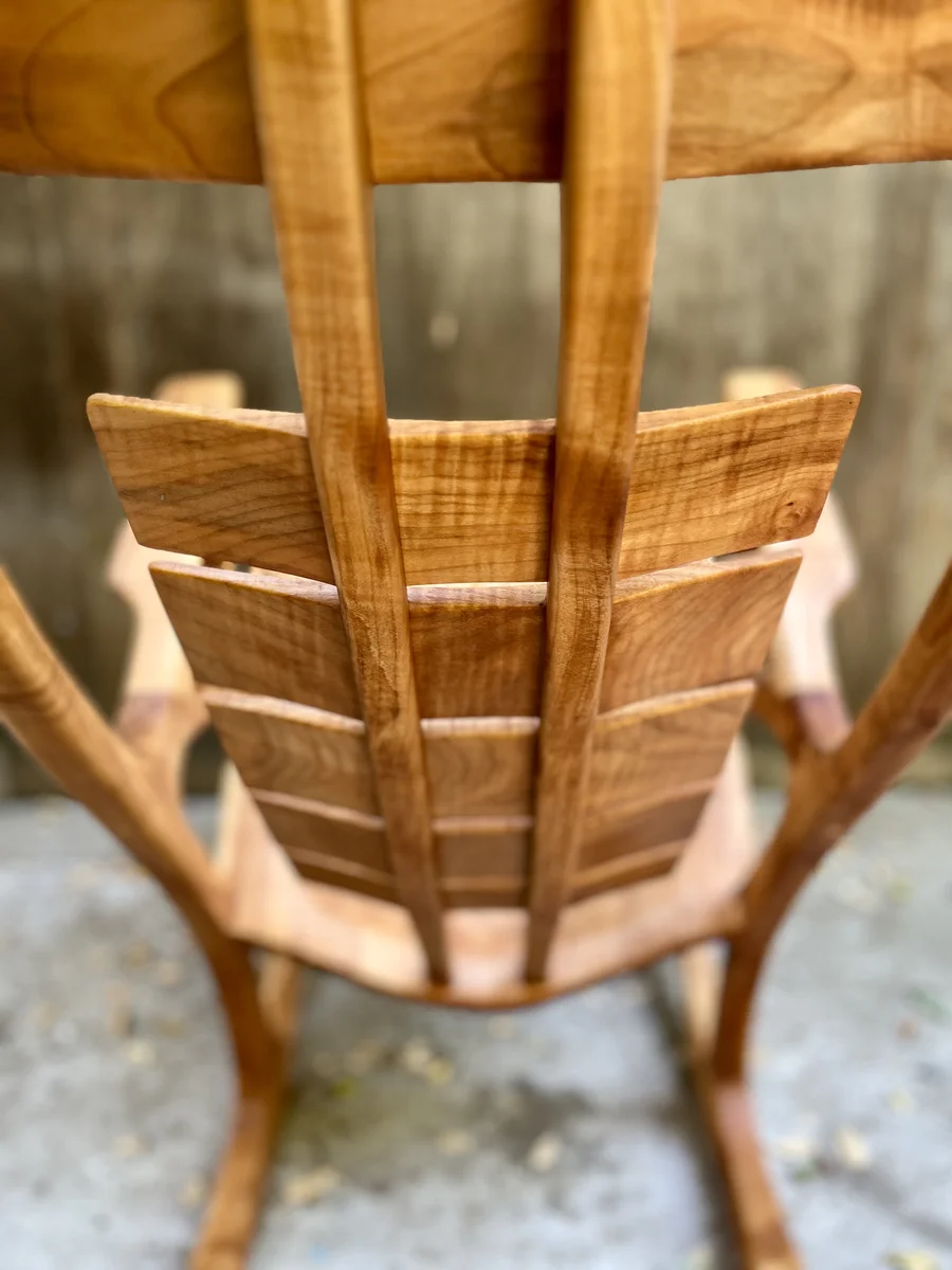 Maple Rocking Chair Back Closeup